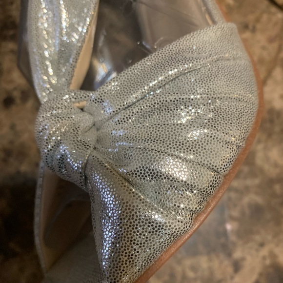 NINE WEST Ultana Metallic Heeled Women’s Sandals Silver-Metallic Size 11M - Picture 7 of 14